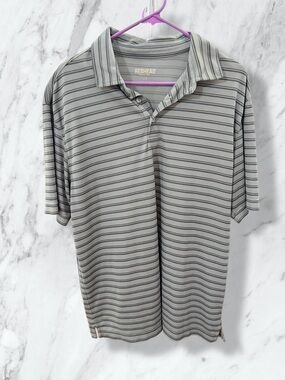 RedHead Men's Light Gray Striped Polo